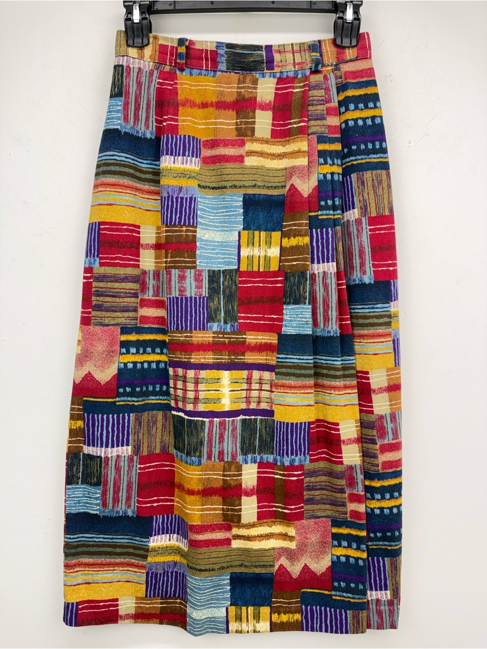 Vintage Hill Country size 10 Women’s Multicolor Patchwork Print Faux Wrap Skirt
